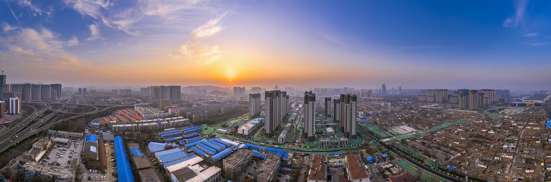 济南市槐荫区刘庄全景宽幅大图