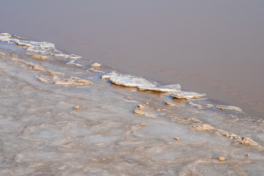 航拍结冰的黄河20210117