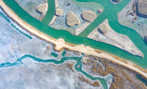 冬季的新疆叶尔羌河
