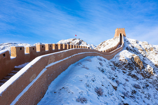 中国长城雪景