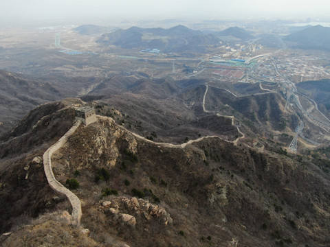 航拍河防口长城