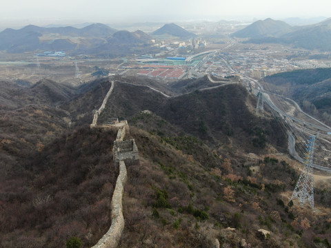 航拍河防口长城