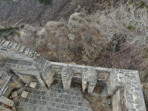 航拍河防口长城烽火台