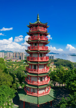 广州南沙天后宫的塔