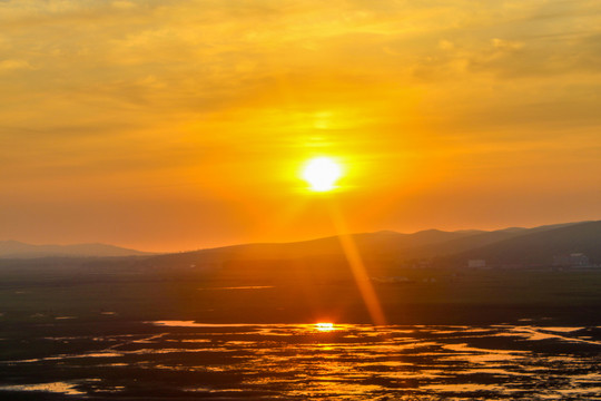 沽源草原夕阳