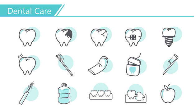 牙齿保健创意设计图标