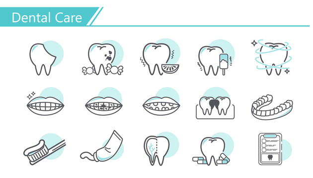 牙齿保健创意设计图标