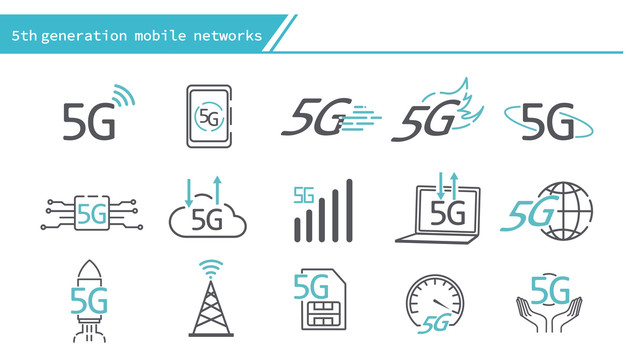 5G时代移动网络设计图标