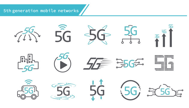 5G时代移动网络设计图标