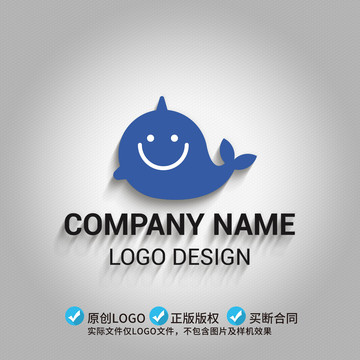 可爱海豚logo标志