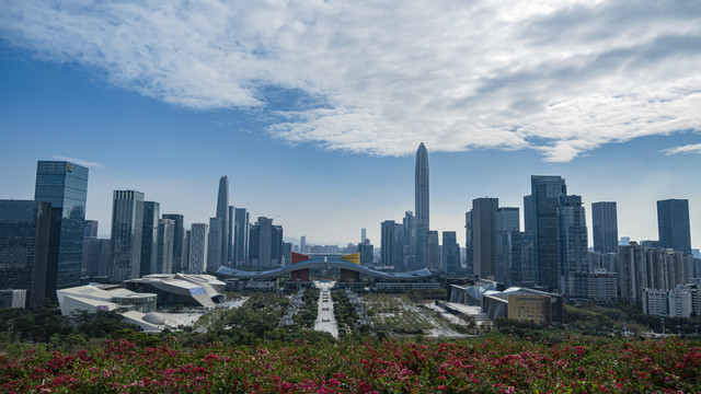 远眺深圳市中心建筑