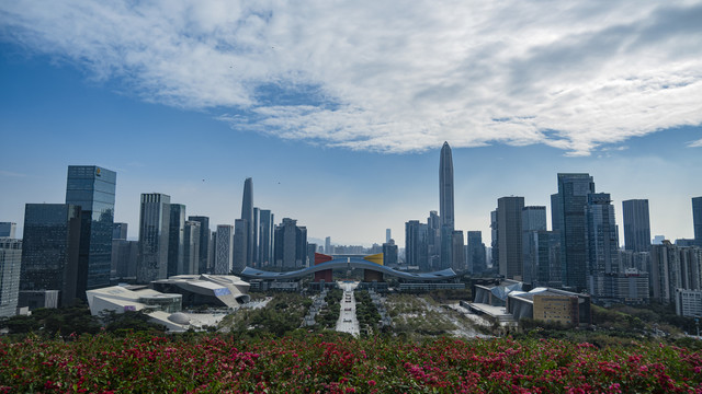 远眺深圳市中心建筑