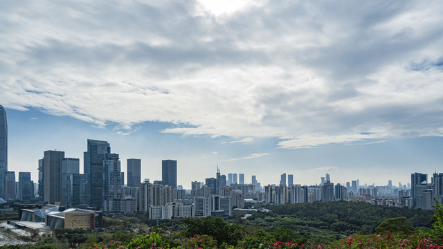 远眺深圳市中心建筑