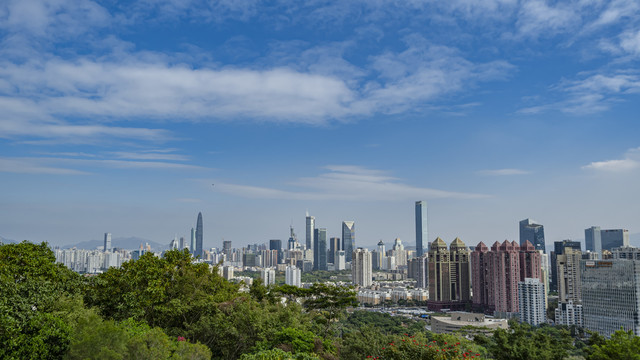 远眺深圳市中心建筑