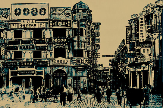 旧上海的街头