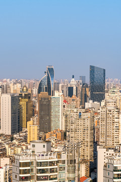 厦门城市天际线黄昏风景