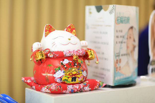 前台上的招财猫
