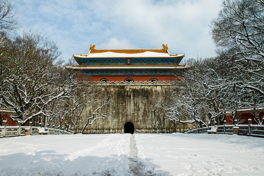 南京明孝陵雪景