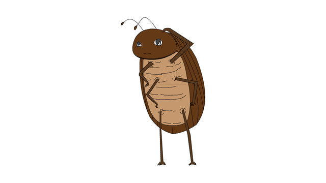 卡通昆虫人物形象设计Q版挠头
