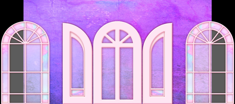 粉紫色婚礼背景窗户