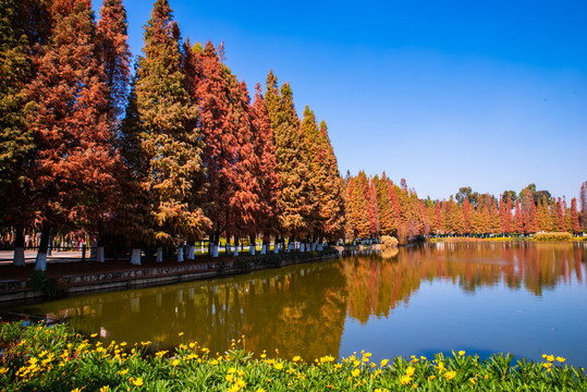 云南民族村湖景