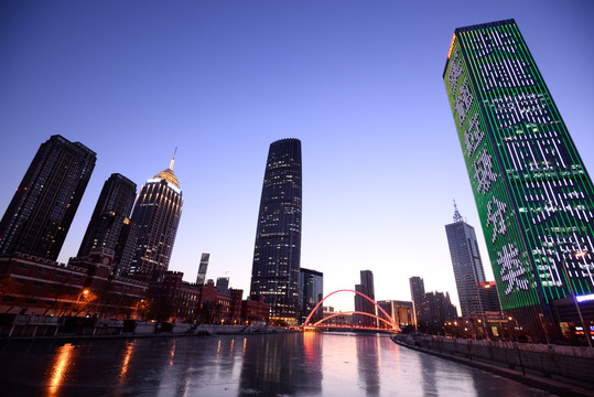 天津海河夜景