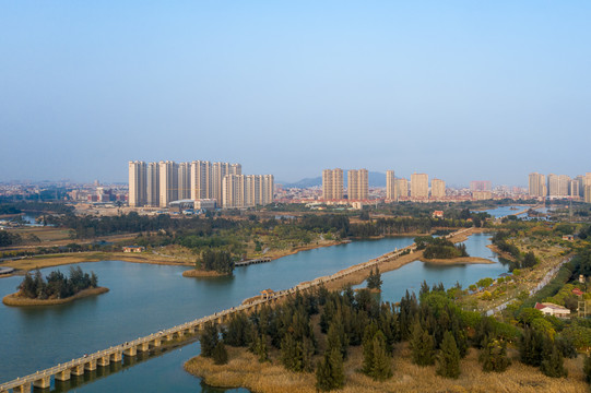中国最长古石桥泉州安平桥航拍