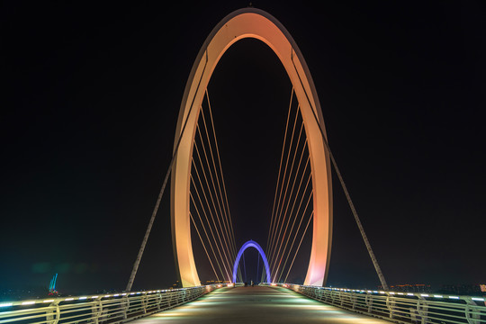 南京眼步行桥夜景