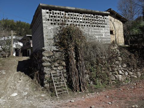 冬日的小山村