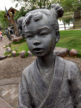 泰宁千年赋总角垂髫孩童雕塑