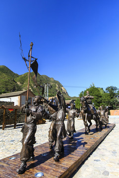 门头沟灵水村举人文化广场雕像