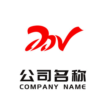 抽象W字母logo