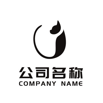 猫抽象logo