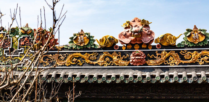 中式古建木质雕花