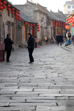 人间烟火气古镇老街街景