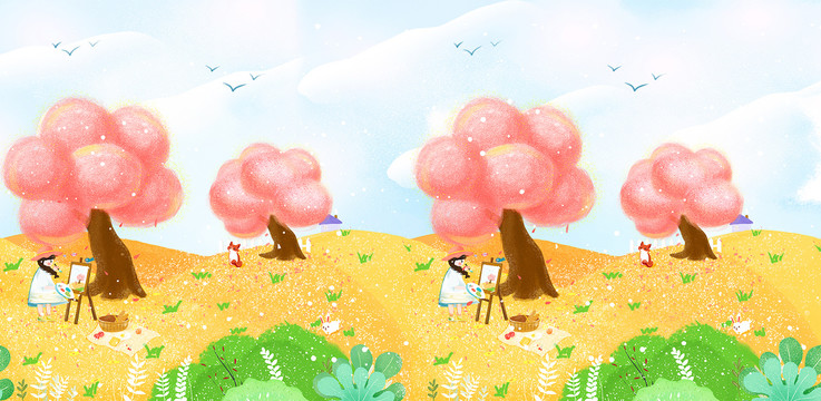 手提袋春季立春原创插画设计手绘