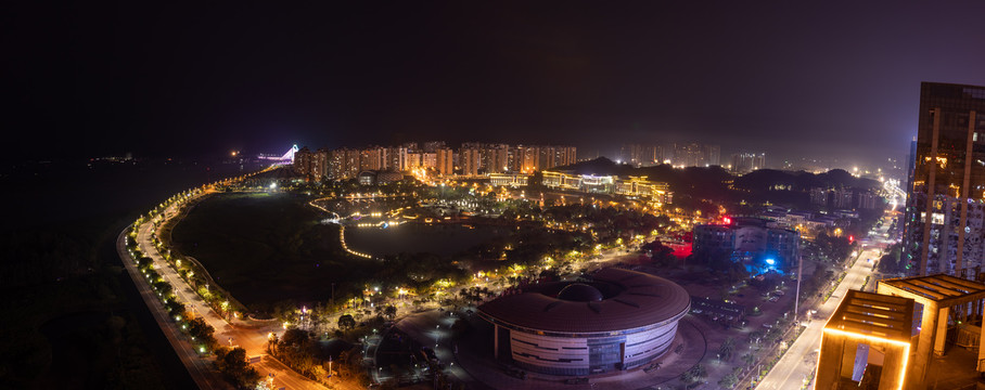 广西防城港市海洋文化公园夜景广