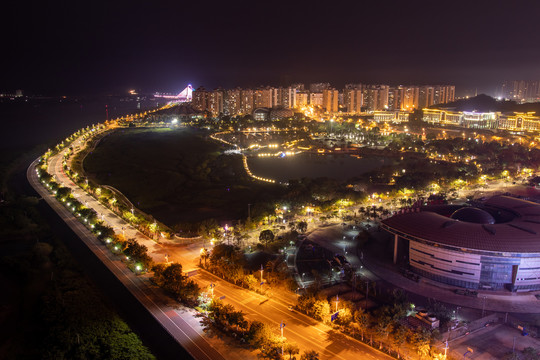 广西防城港市海洋文化公园夜景