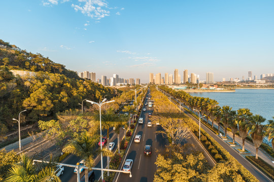 现代城市公路俯拍