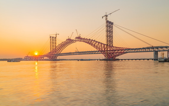 明珠湾大桥日落景色