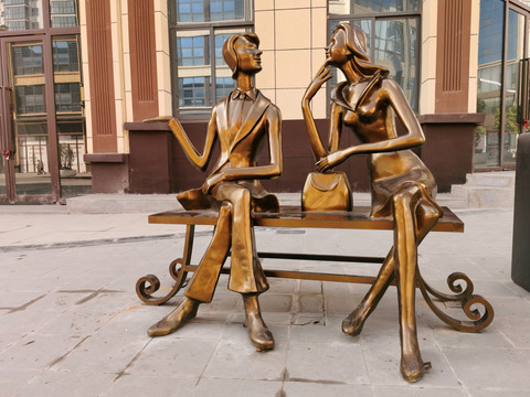 商业街步行街人物雕塑