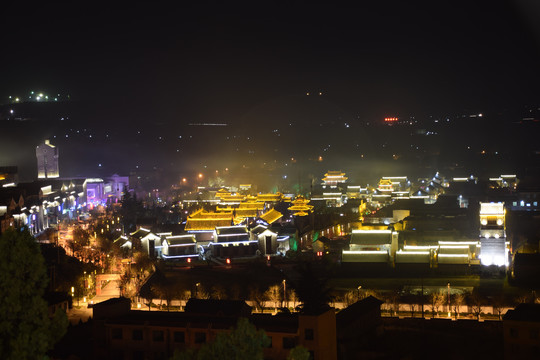 韩城城市建筑夜景