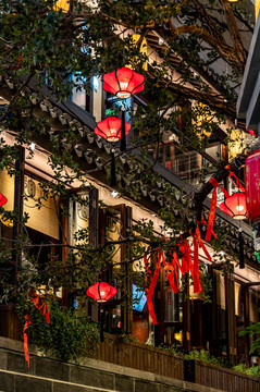 中国长春农历新年里的红灯笼