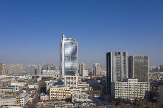 航拍济南市容市貌