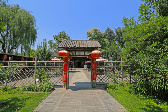 北京颐和园耕织图景区水村居
