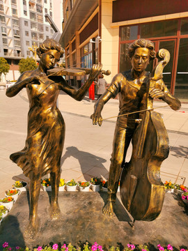 商业街步行街音乐主题雕塑