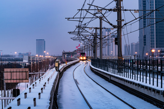 中国长春轨道交通冬季景观