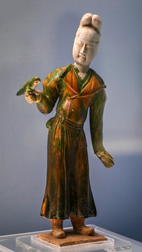 唐代彩釉陶人物俑