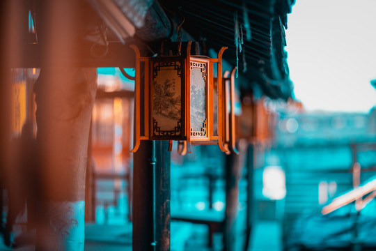 周庄长廊灯