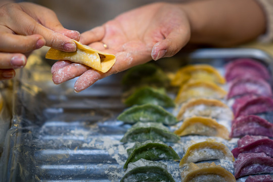 五色果蔬手工饺子